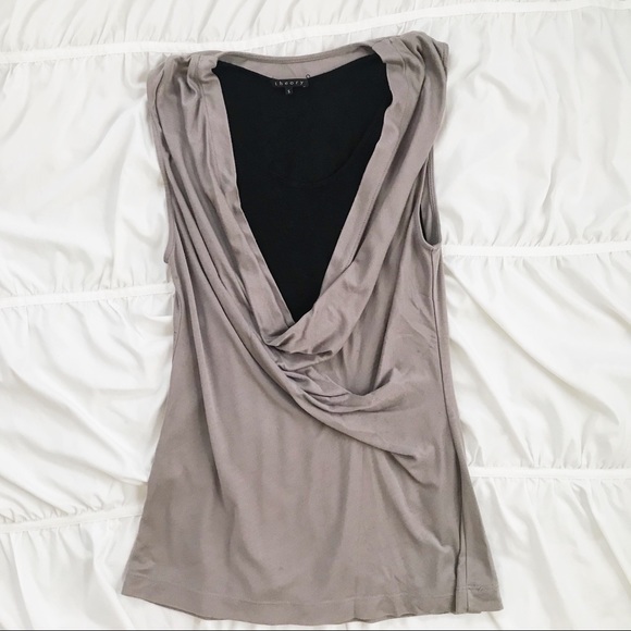 Theory Tops - Theory Gray/Grey & Black Layered Tank Top & Shirt